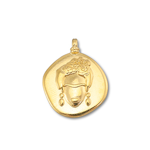 Breloques en m&eacute;tal DQ Frida Kahlo Dor&eacute; (sans nickel)