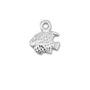 Breloques en m&eacute;tal DQ poisson Argent&eacute; antique (sans nickel)