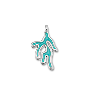 Breloques en m&eacute;tal DQ corail Bleu turquoise-Argent&eacute; antique (sans nickel)