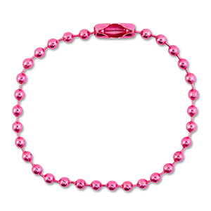 Appr&ecirc;ts color&eacute;s cha&icirc;ne &agrave; billes avec fermoir Rose fonc&eacute; brillant