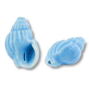 Perles en c&eacute;ramique buccin Bleu