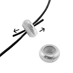 Appr&ecirc;ts en acier Inox perles stoppeur avec motif 9mm Argent&eacute;