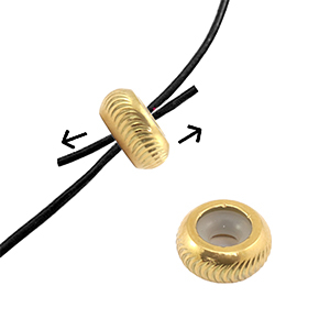 Appr&ecirc;ts en acier Inox perles stoppeur avec motif 6mm Dor&eacute;