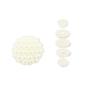 Perles acryliques effet perl&eacute; Blanc cass&eacute;