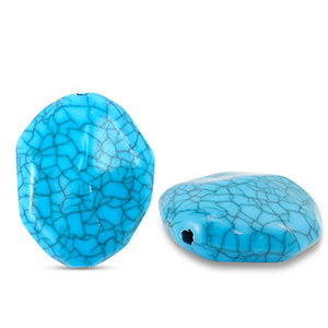 Perles acryliques hexagone Bleu