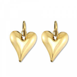 Boucles d'oreilles en acier Inox c&oelig;ur Dor&eacute;
