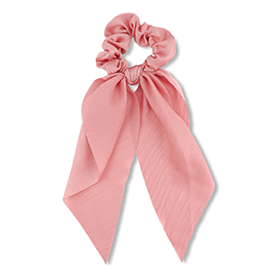 Elastique pour cheveux chouchou avec ruban Rose corail