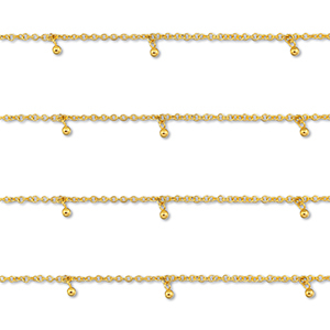 Appr&ecirc;ts en acier Inox cha&icirc;ne maille jaseron avec boule Dor&eacute;