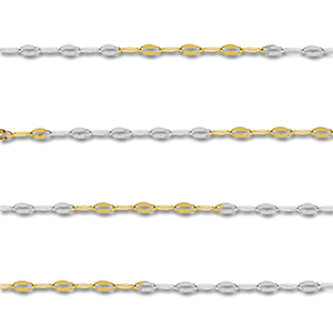 Appr&ecirc;ts en acier Inox cha&icirc;ne maille jaseron maille for&ccedil;at Dor&eacute;-argent&eacute;