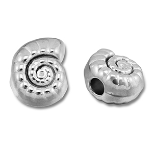 Perles en acier Inox coquillage Argent&eacute;