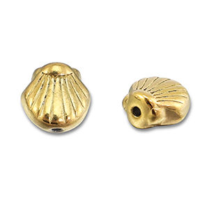 Perles en acier Inox coquillage Dor&eacute;