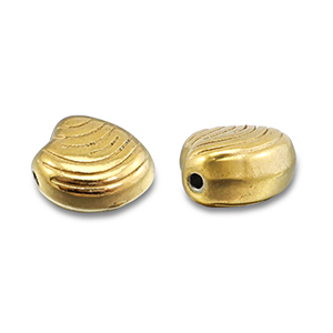 Perles en acier Inox coquillage Dor&eacute;