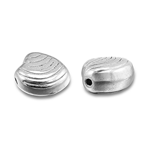 Perles en acier Inox coquillage Argent&eacute;