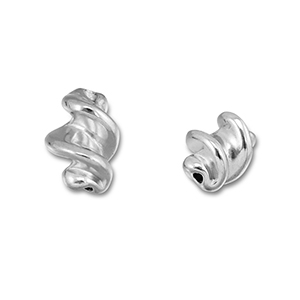 Perles en acier Inox torsad&eacute; Argent&eacute;