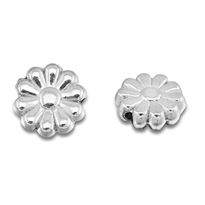 Perles en acier Inox fleur Argent&eacute;