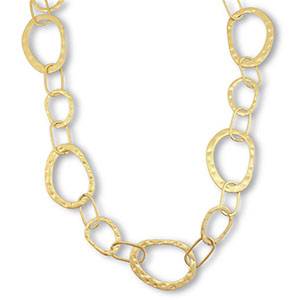 Cha&icirc;nes maille accroche-regard ovale Dor&eacute;