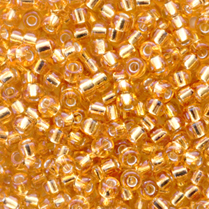 Perles de rocailles Miyuki 8/0 Silverlined Dark Gold 8-4