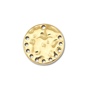 Breloques / connecteur en acier Inox rond Dor&eacute;