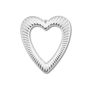 Breloques en acier Inox coeur Argent&eacute;