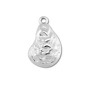 Breloques en acier Inox coquillage Argent&eacute;