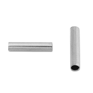 Perles en acier Inox tubes 8mm Argent&eacute;