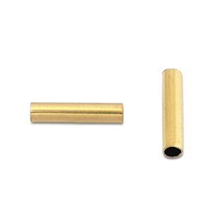 Perles en acier Inox tubes 8mm Dor&eacute;
