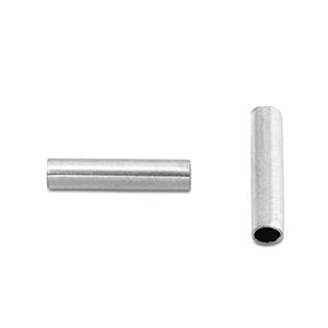Perles en acier Inox tubes 8mm Argent&eacute;