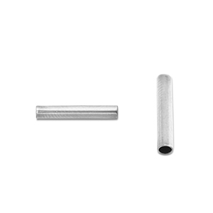 Perles en acier Inox tubes 5mm Argent&eacute;