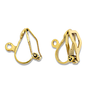 Appr&ecirc;ts en acier Inox boucles d'oreilles clip avec anneau Dor&eacute;
