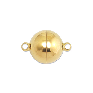 Appr&ecirc;ts en acier Inox fermoir aimant&eacute; balle 8mm Dor&eacute;