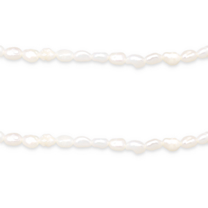BQ Perles d'eau douce "grain de riz" 5x4mm Blanc naturel