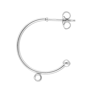 Appr&ecirc;ts en acier Inox boucles d'oreilles cr&eacute;oles avec anneau Argent&eacute;