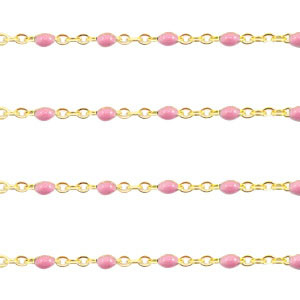 Appr&ecirc;ts en acier inox cha&icirc;ne maille jaseron 1mm Rose vintage-dor&eacute;