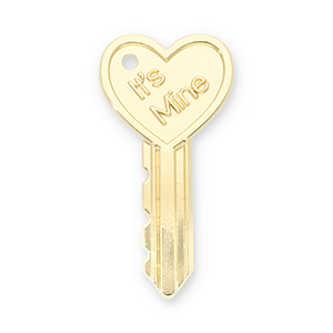 Pendentifs accroche-regard cl&eacute; coeur "It's mine" Dor&eacute;