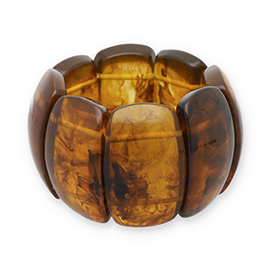 Bracelets en r&eacute;sine Transparent marron ambre