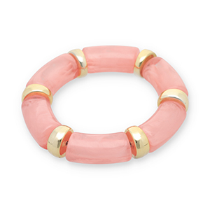 Bracelets en r&eacute;sine Dor&eacute;-rose