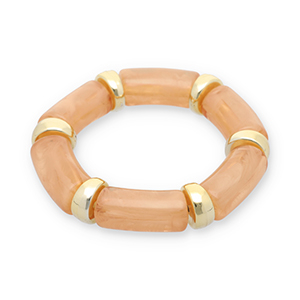 Bracelets en r&eacute;sine Dor&eacute;-rose terracotta