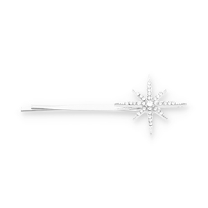 Accessoires pour cheveux epingle &agrave; cheveux &eacute;toile avec strass Argent&eacute;-transparent