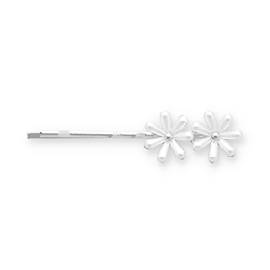 Accessoires pour cheveux epingle &agrave; cheveux marguerites Argent&eacute;-blanc