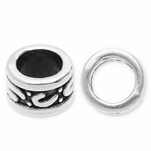 Perles en m&eacute;tal DQ tube Argent&eacute; antique (sans nickel)