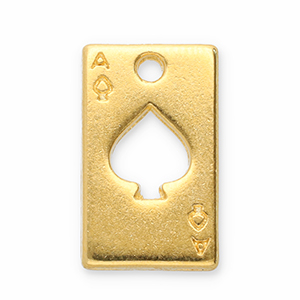 Breloques en m&eacute;tal DQ as de tr&egrave;fle Dor&eacute; (sans nickel)