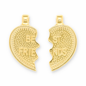 Breloques en m&eacute;tal DQ "best friends" Dor&eacute; (sans nickel)
