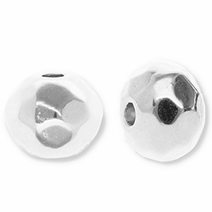 Perles en m&eacute;tal DQ facett&eacute;e Argent&eacute; antique (sans nickel)