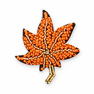 Broches feuille Orange-noir
