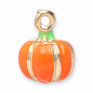 Breloques en m&eacute;tal citrouille Orange-dor&eacute;