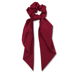Elastique pour cheveux chouchou avec ruban Rouge fonc&eacute;