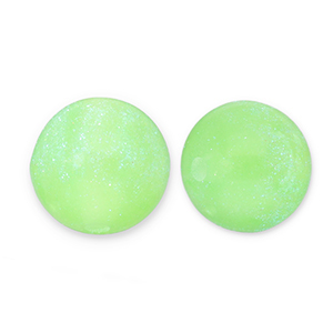 Perles acryliques avec pailletes 12 mm Vert clair-turquoise