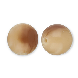 Perles en r&eacute;sine 14mm Camel-marron clair