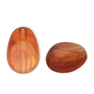 Perles acryliques en forme d'&oelig;uf Marron orange