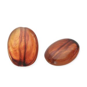 Perles acryliques ovale Marron orange